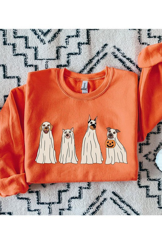 6 COLORS - Trick or Treat Dog Ghost Sweatshirt