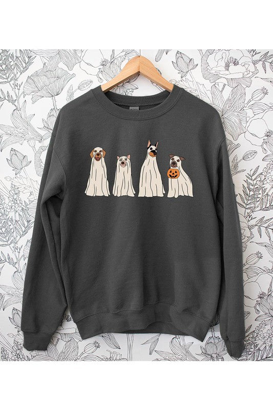 6 COLORS - Trick or Treat Dog Ghost Sweatshirt