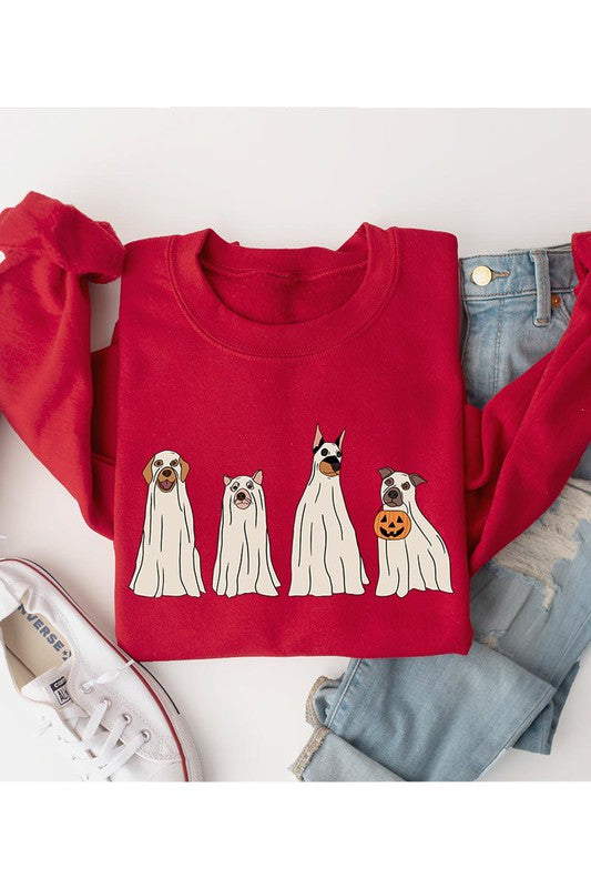 6 COLORS - Trick or Treat Dog Ghost Sweatshirt