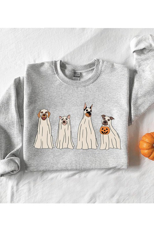 6 COLORS - Trick or Treat Dog Ghost Sweatshirt