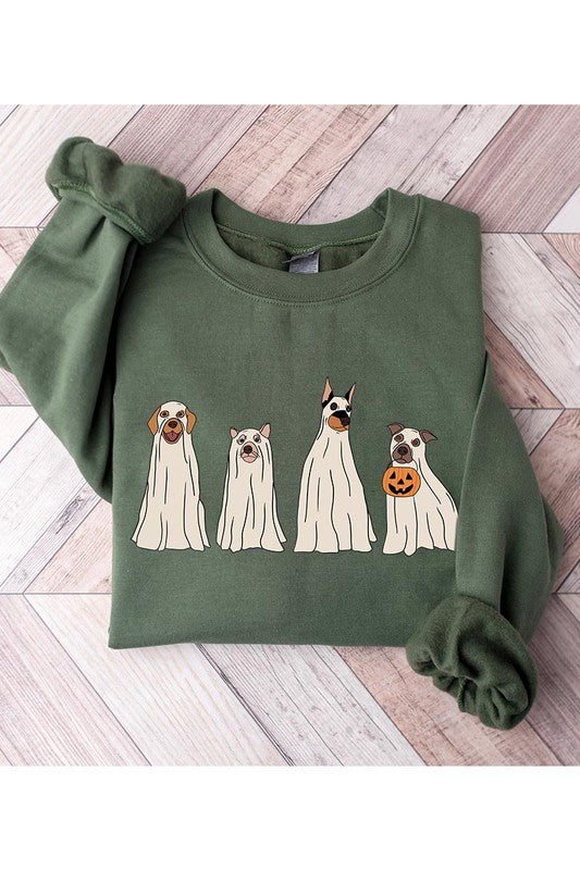 6 COLORS - Trick or Treat Dog Ghost Sweatshirt