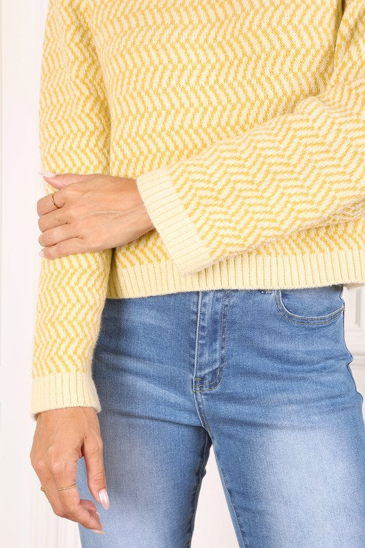 Out to Lunch Herringbone Sweater Top