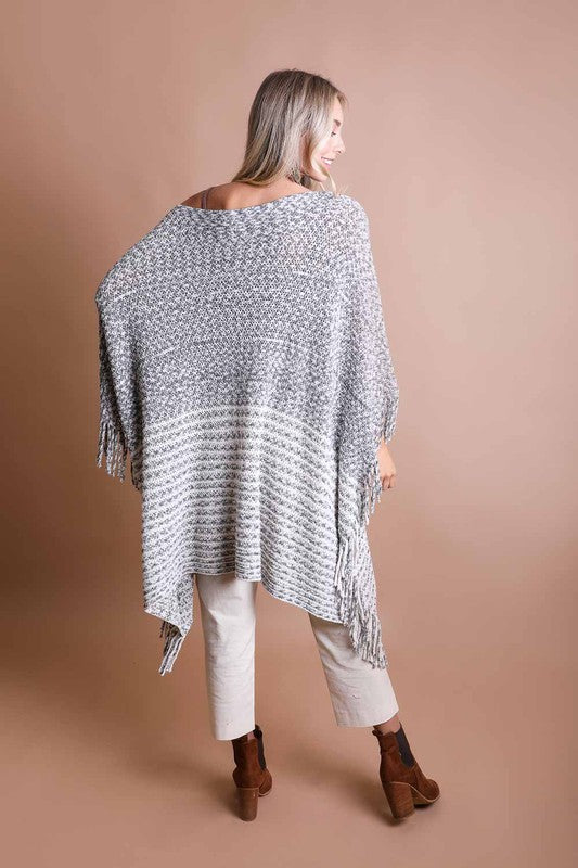 Soft & Cozy Knit Tassel Poncho Top (Final Sale)