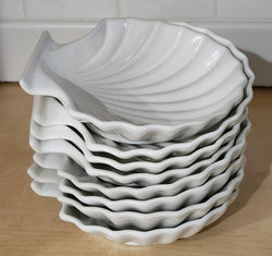 (8) Clam Style Ceramic Decor Serving Plates