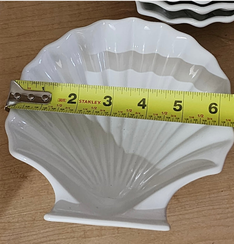 (8) Clam Style Ceramic Decor Serving Plates