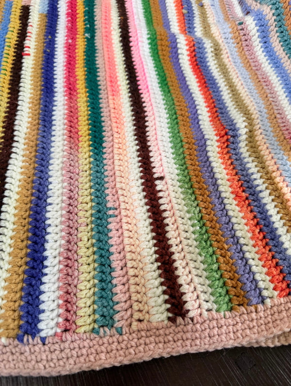 Vintage MCM Afghan Blanket 5 X 5