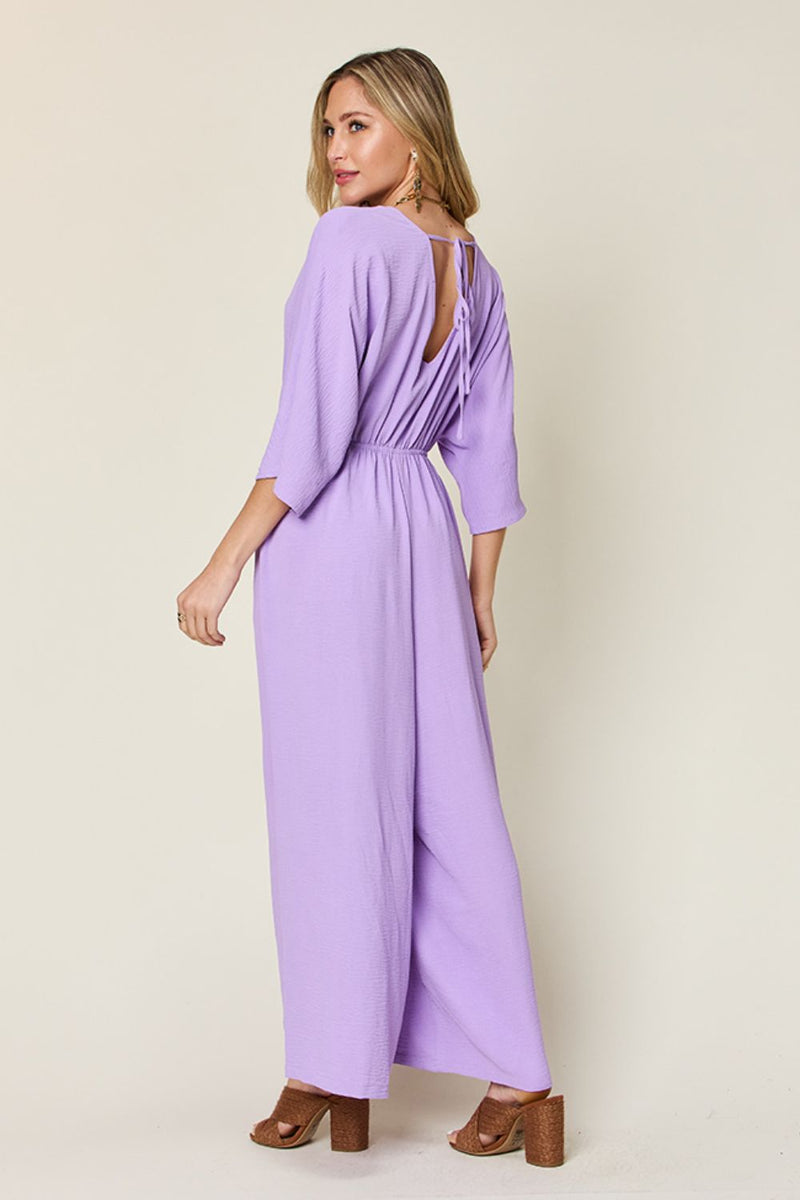 4 COLORS -  Classy Wide Leg Jumpsuit with Pockets