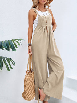 7 COLORS Square Neck Wide Strap Overalls