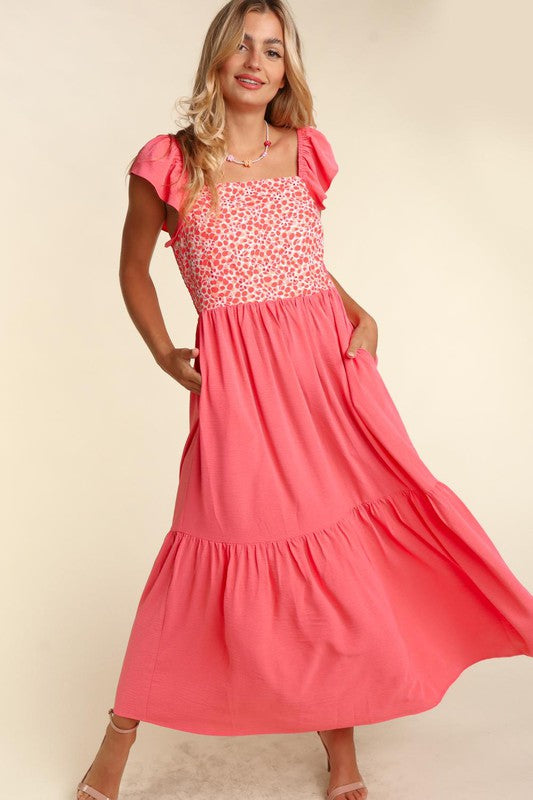 PLUS Summer Lovin'  Embroidery Maxi Dress w/ Pockets