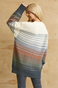 Oversized Blue Striped Sweater