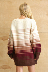 Oversized Rust Striped Sweater
