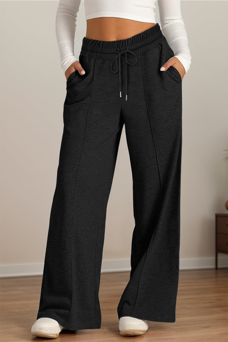 *10 COLORS* Drawstring Elastic Waist Wide Leg Pants