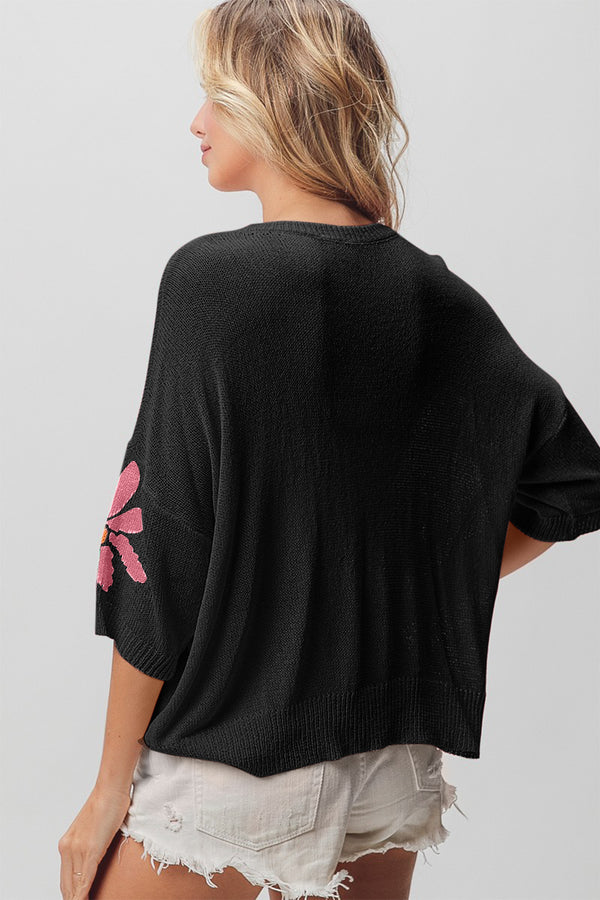 The Perfect Floral Pattern Cropped Sweater