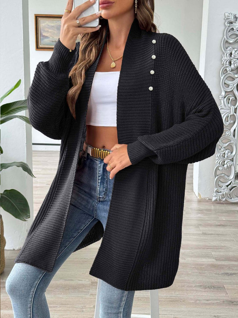 6 COLORS - Open Front Long Sleeve Cardigan