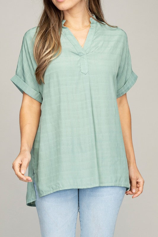 Henley Striped Top