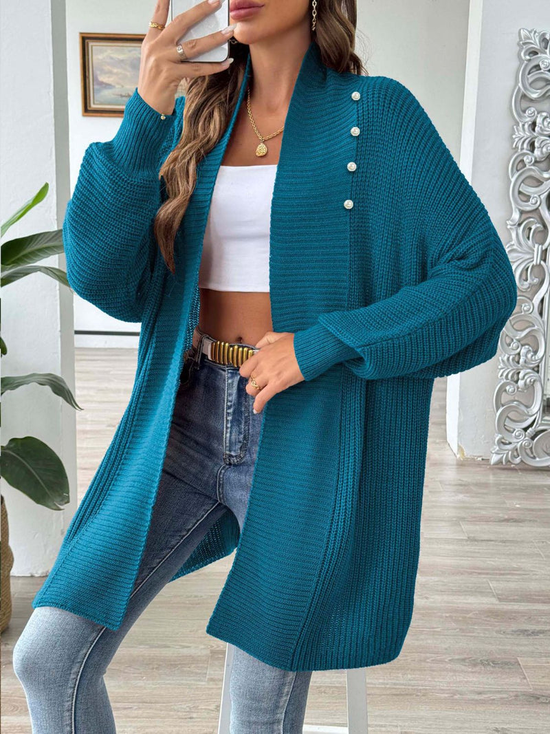 6 COLORS - Open Front Long Sleeve Cardigan