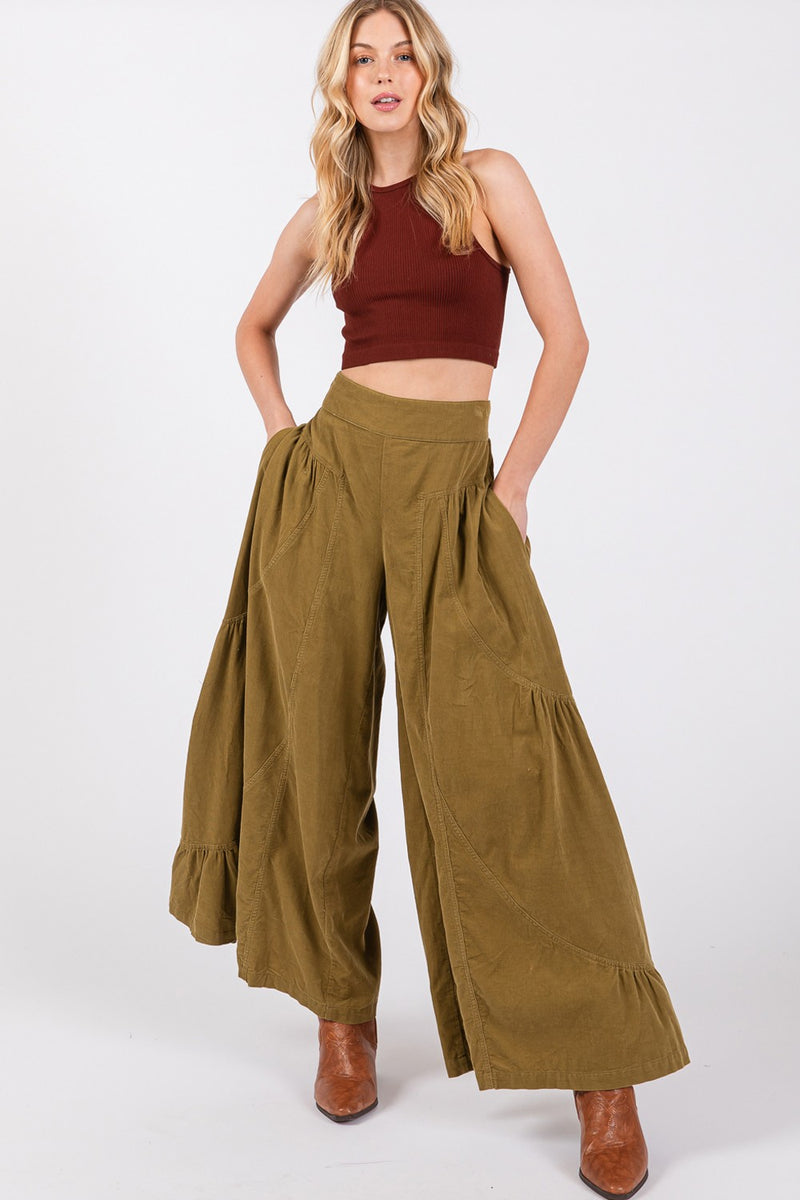 You Need High Rise Corduroy Wide Leg Pants