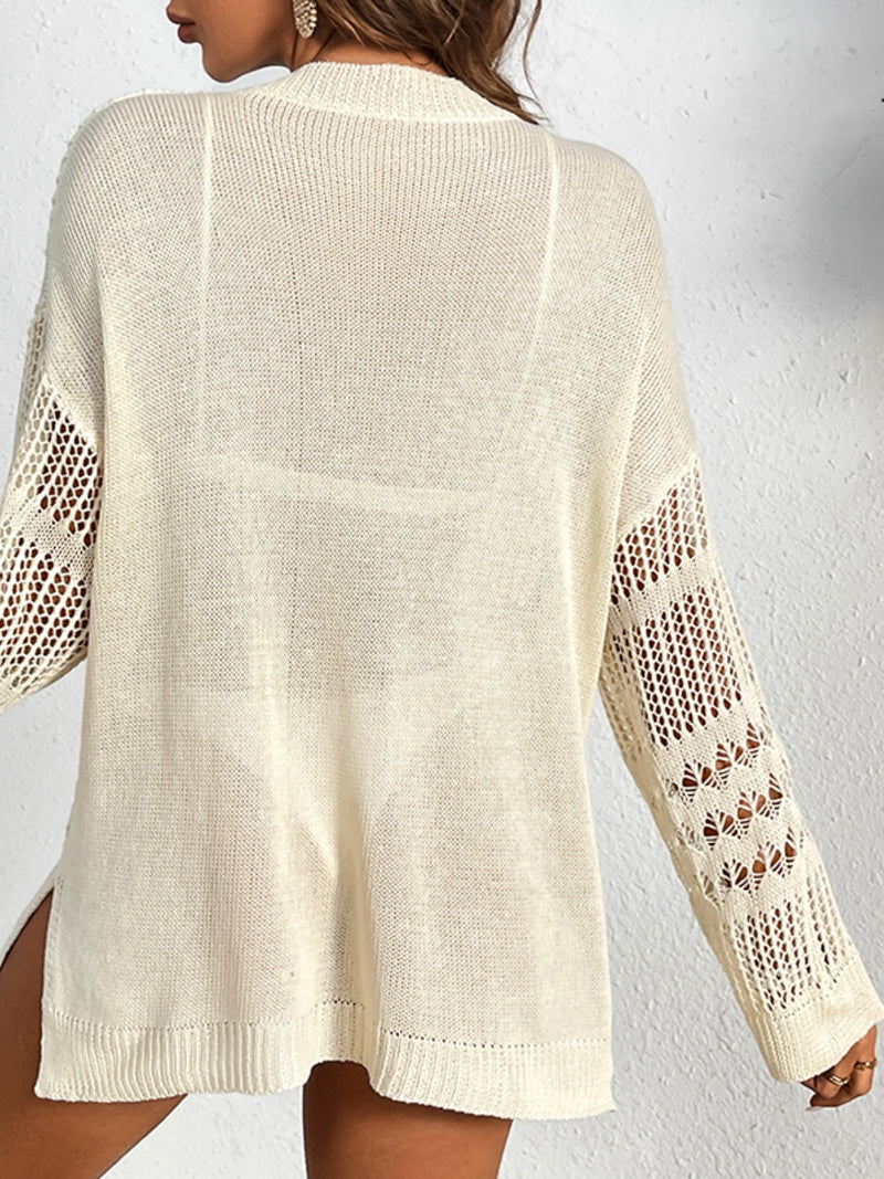 Free People Dupe Cutout Notched Long Sleeve top