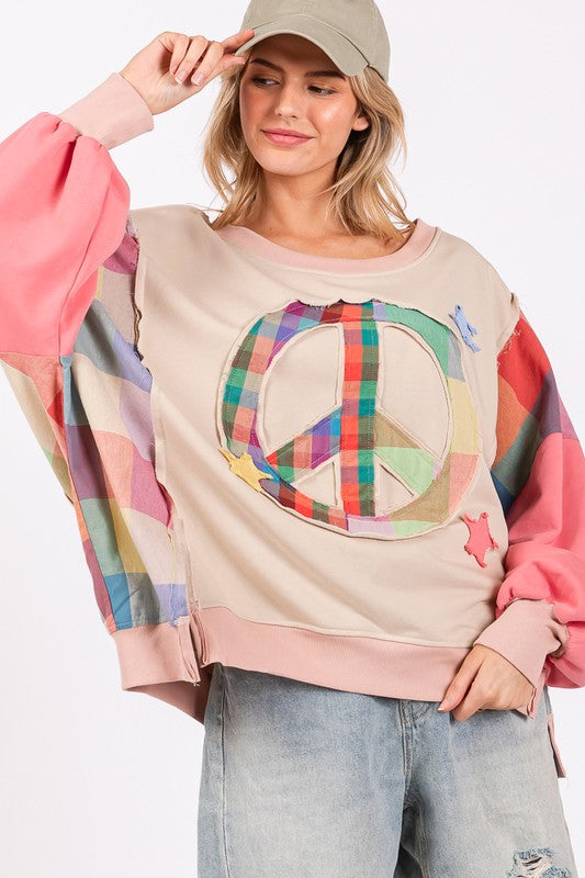 Peace Patch Dropped Shoulder Sweatshirt