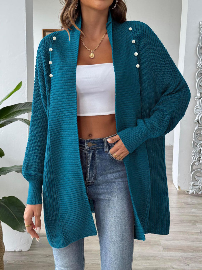 6 COLORS - Open Front Long Sleeve Cardigan