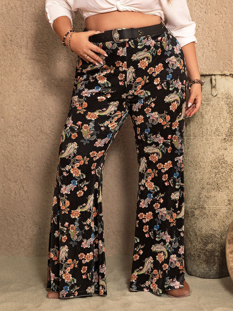 Plus Size Wide Leg BOHO  Printed Pants