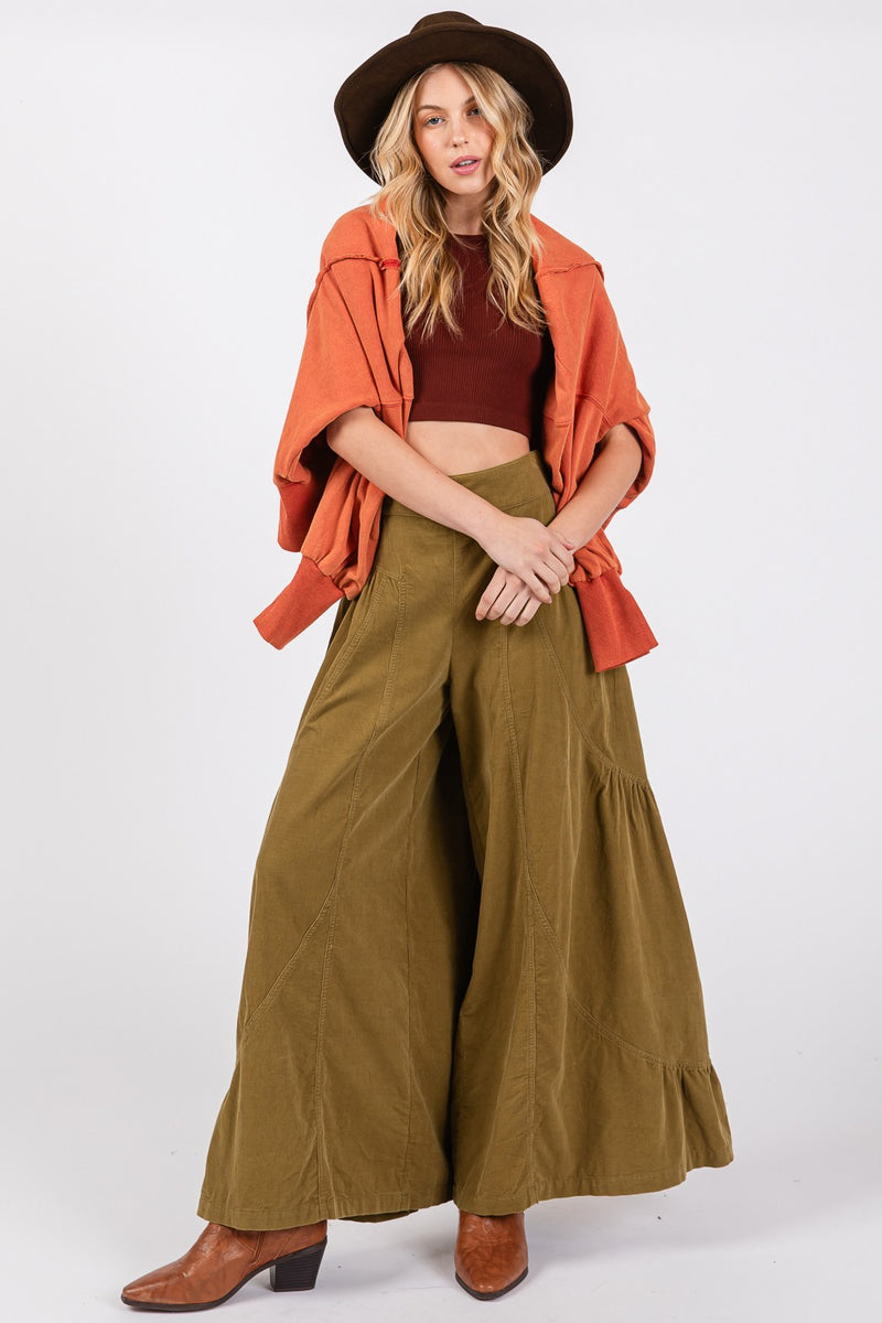 You Need High Rise Corduroy Wide Leg Pants