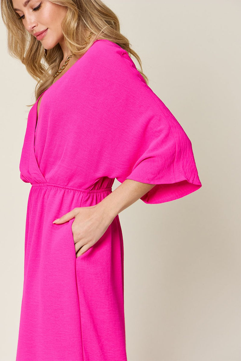 4 COLORS -  Classy Wide Leg Jumpsuit with Pockets