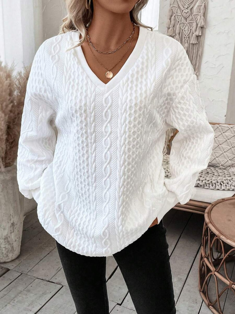 Must Have V-Neck Long Sleeve Sweatshirt