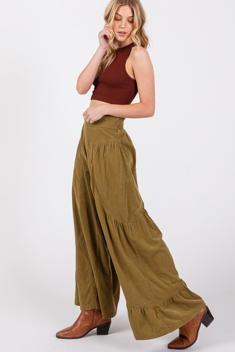 You Need High Rise Corduroy Wide Leg Pants