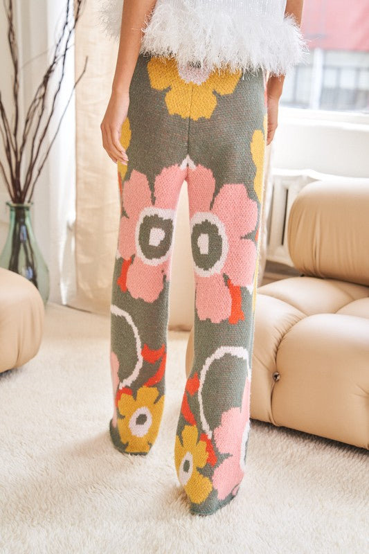 Flower Power Cozy Wide Pants