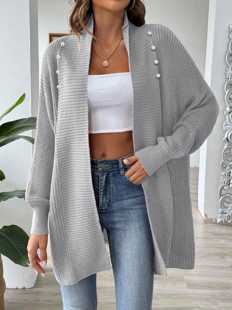 6 COLORS - Open Front Long Sleeve Cardigan