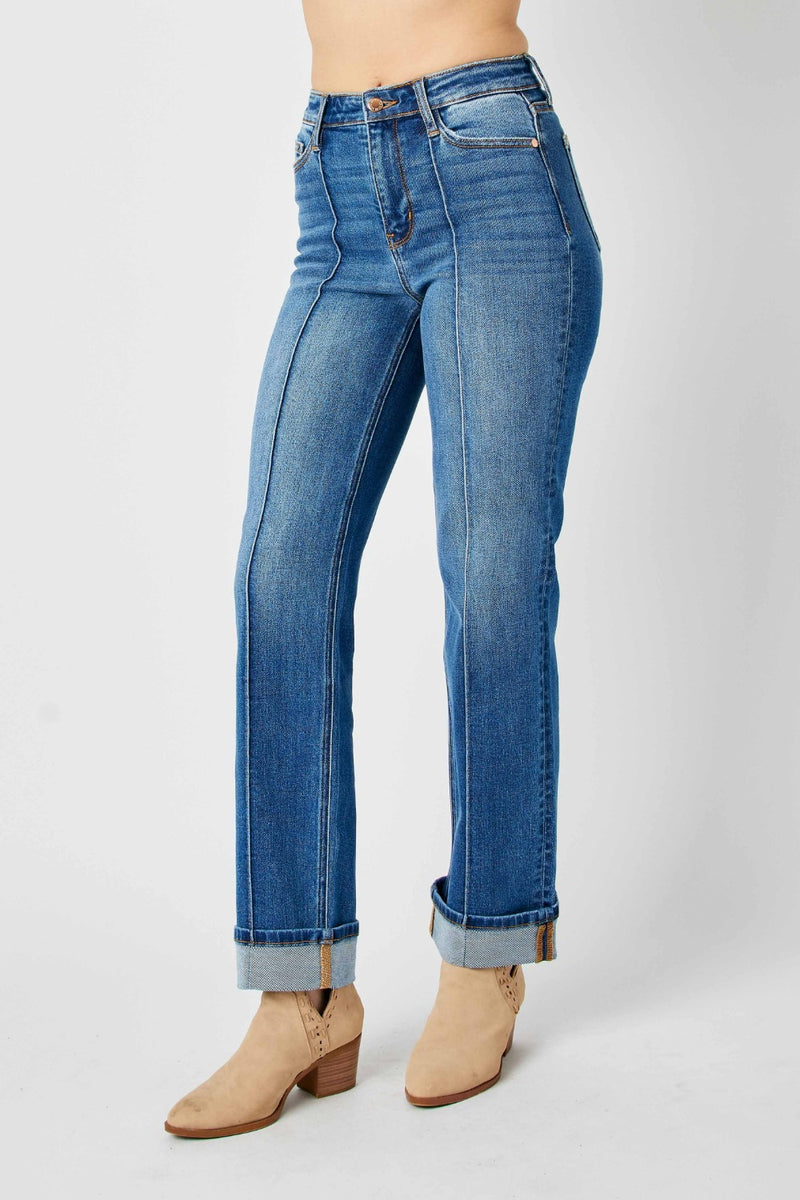 Judy Blue  High Waist Front Seam Detail Straight Jeans