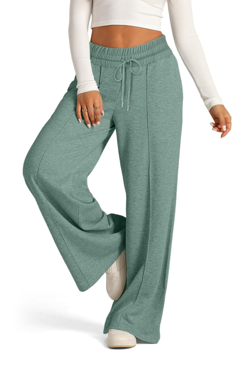 *10 COLORS* Drawstring Elastic Waist Wide Leg Pants