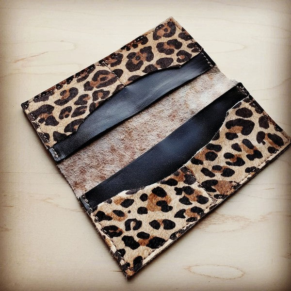 Hair on Hide Leather Leopard Wallet