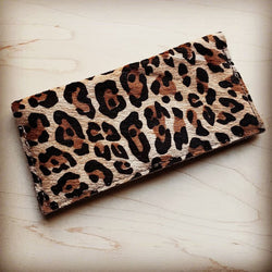 Hair on Hide Leather Leopard Wallet