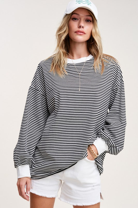 Oversized Striped Claire Top