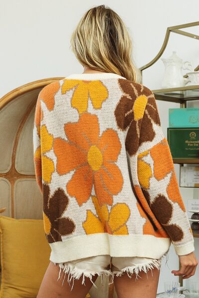 Vintage Flower Pattern Sweater