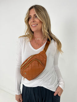 The Amber Bag: Rhombus Pattern Crossbody Waist Bag