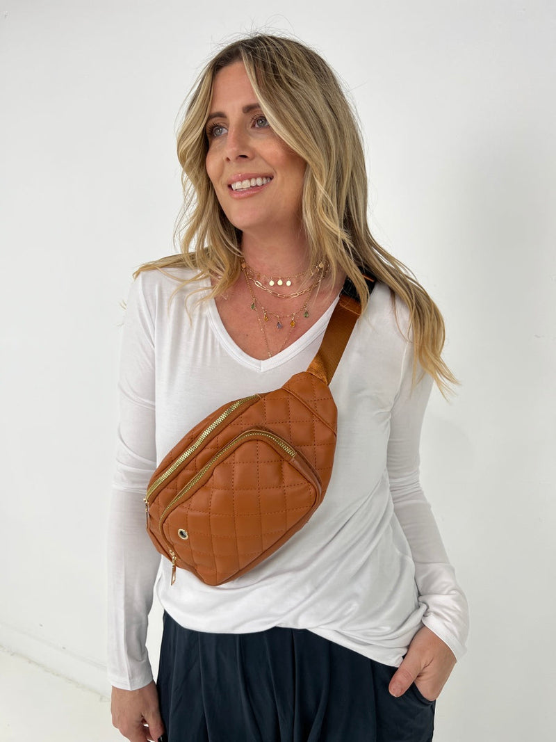 The Amber Bag: Rhombus Pattern Crossbody Waist Bag