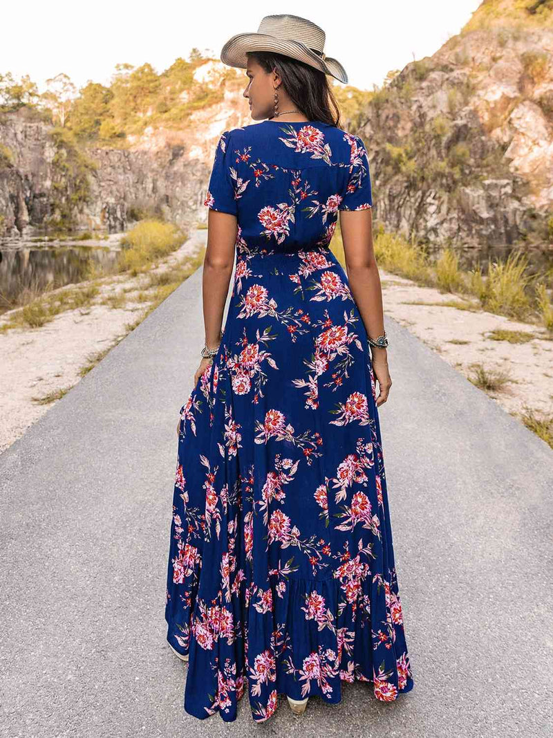Bohemian Fall Floral  Maxi Dress