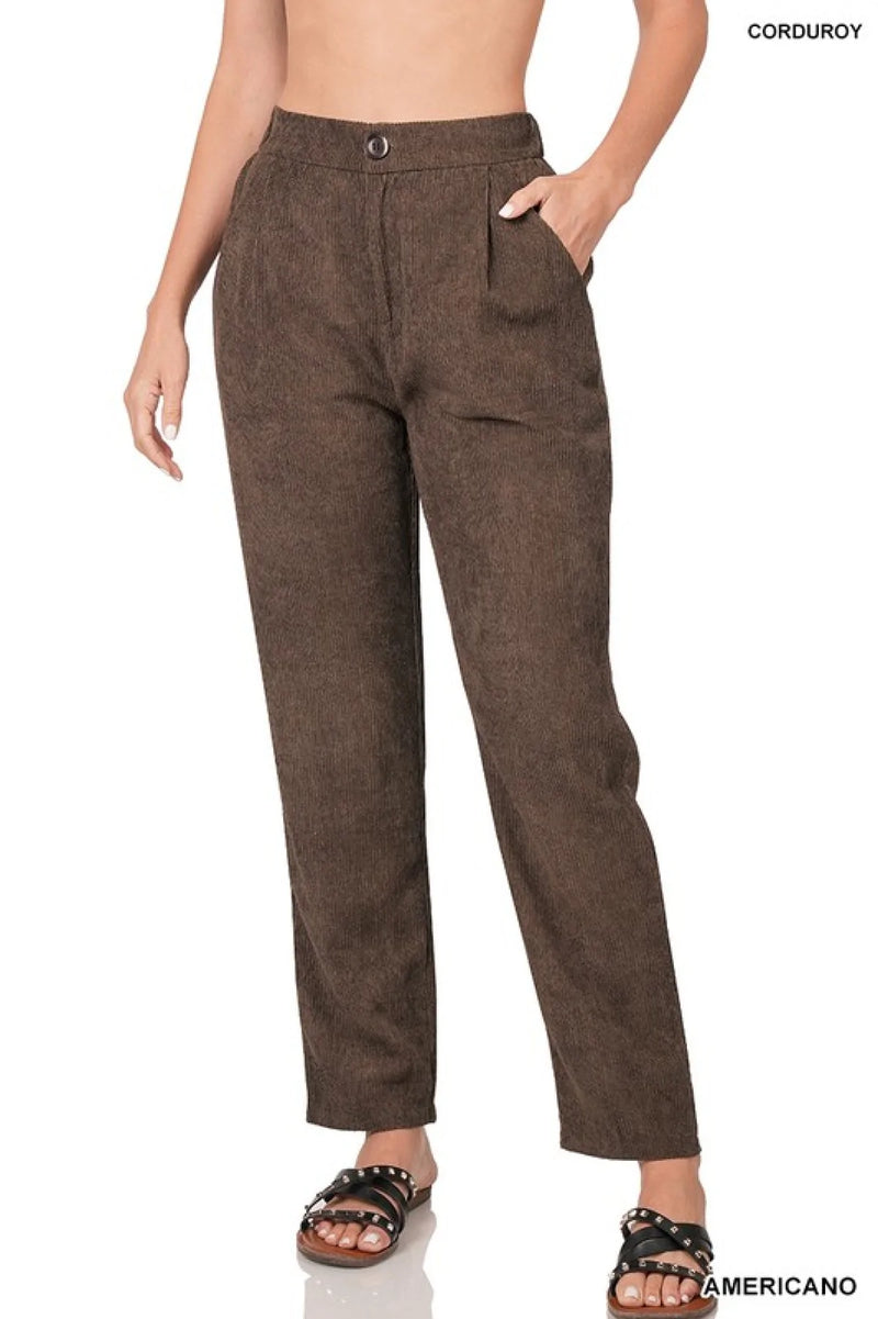 The Wales High Rise Corduroy Pants with Pockets