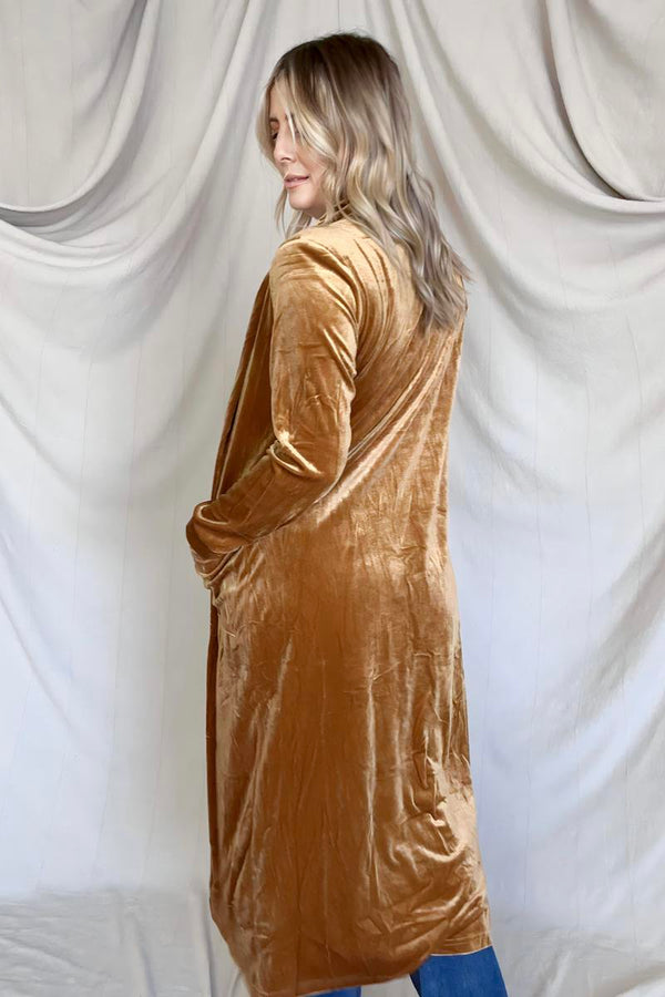 Gold Dust Woman Velvet Long Cardigan
