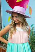 Vacay Vibes Pink Wide Brim Hat