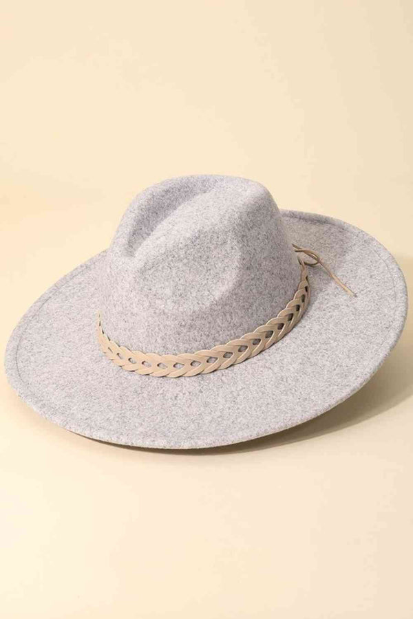 Woven Together Braided Strap Fedora