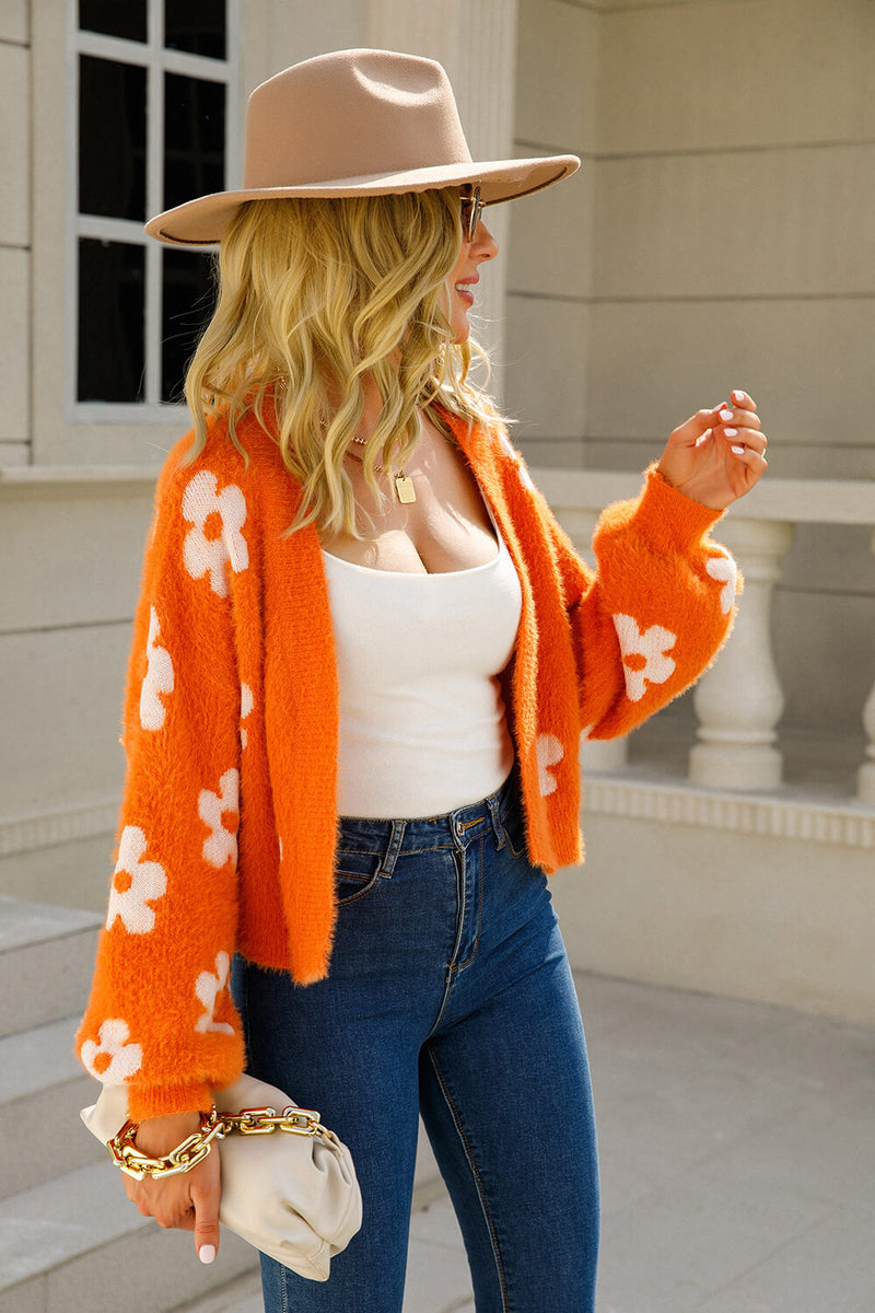 April Showers Bring Flowers Open Front Cardigan
