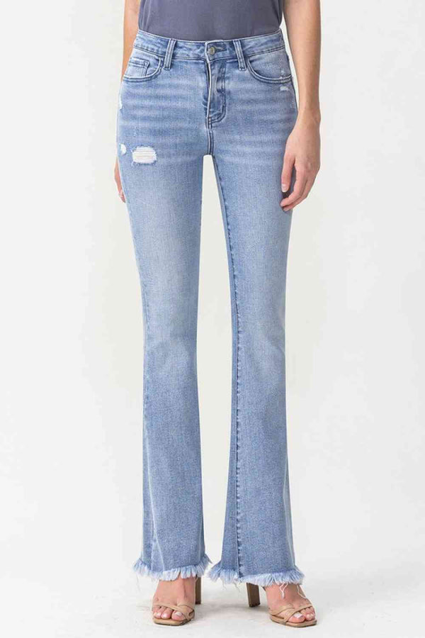 Evie High Rise Fray Flare Jeans